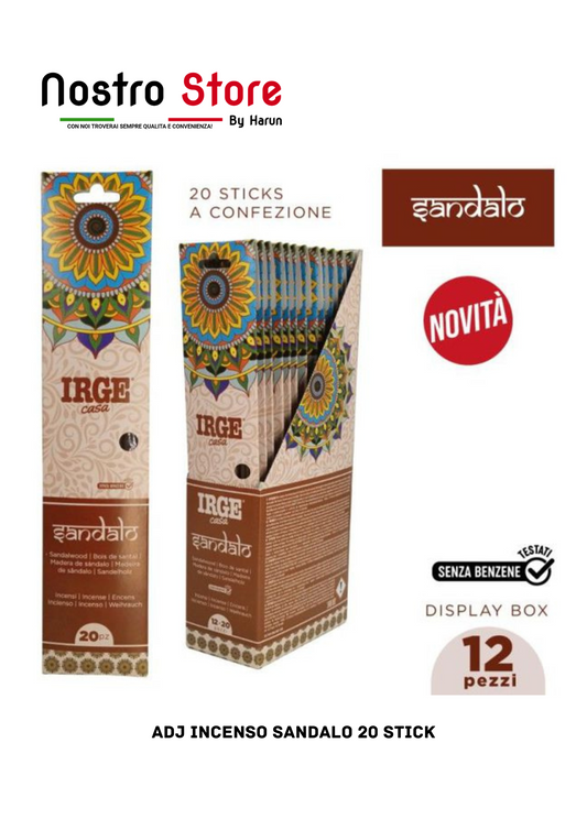 ADJ INCENSO SANDALO 20 STICK