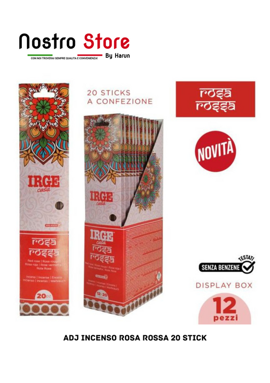 ADJ INCENSO ROSA ROSSA 20 STICK