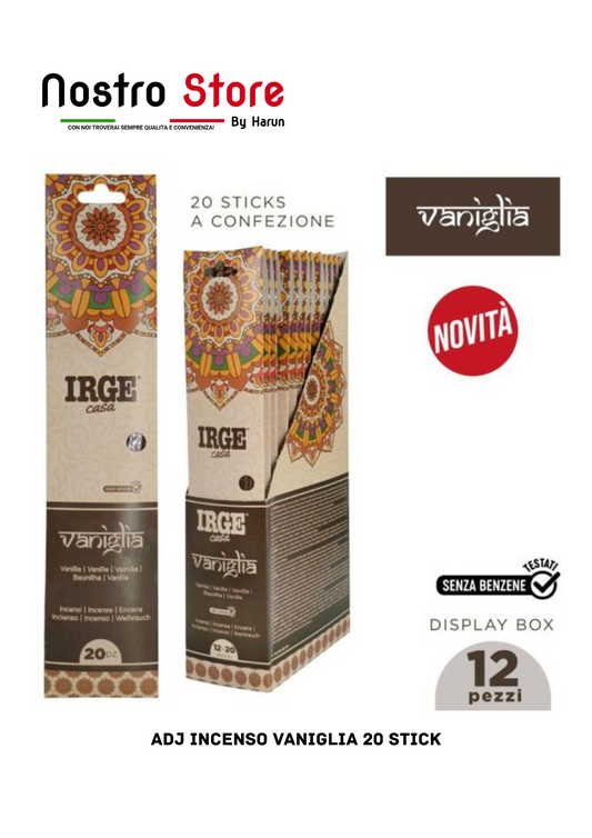 ADJ INCENSO VANIGLIA 20 STICK