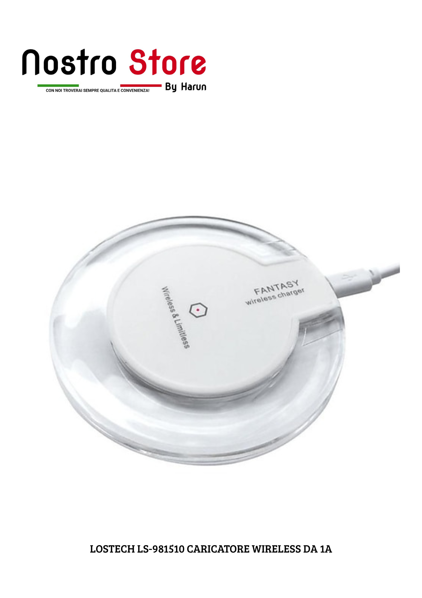 LOSTECH LS-981510 CARICATORE WIRELESS DA 1A