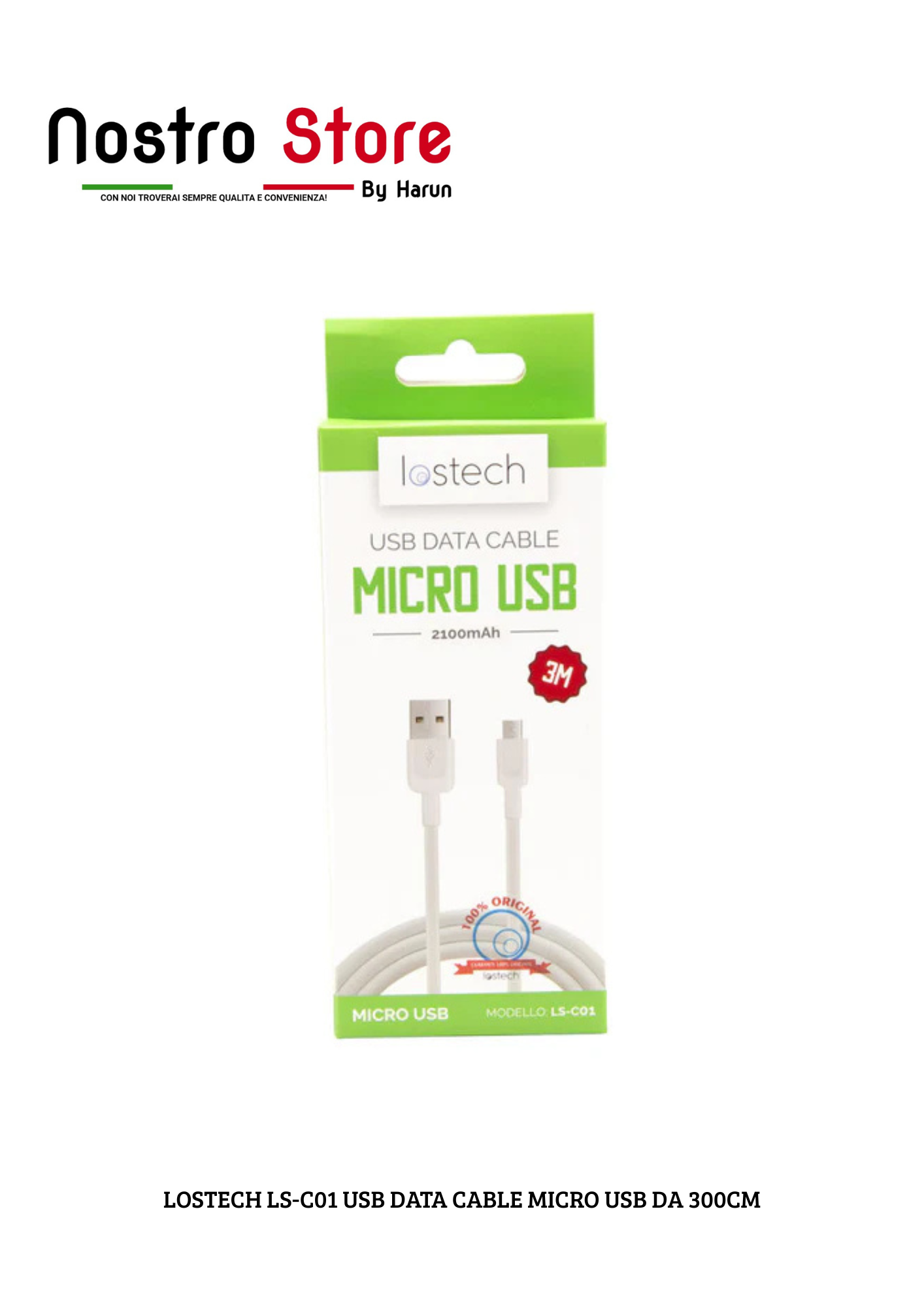 LOSTECH LS-C01 USB DATA CABLE MICRO USB DA 300CM