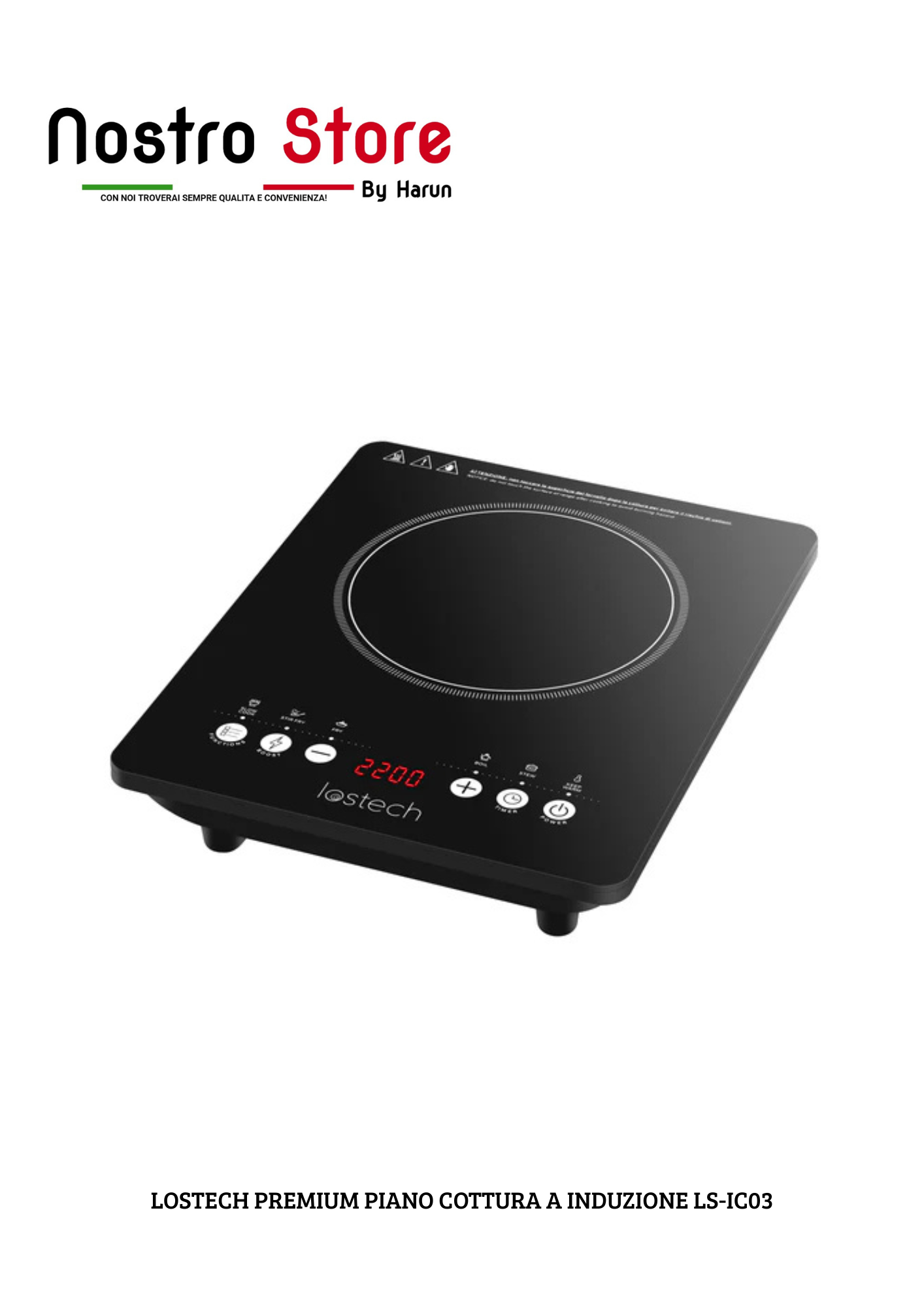 LOSTECH PREMIUM PIANO COTTURA A INDUZIONE LS-IC03
