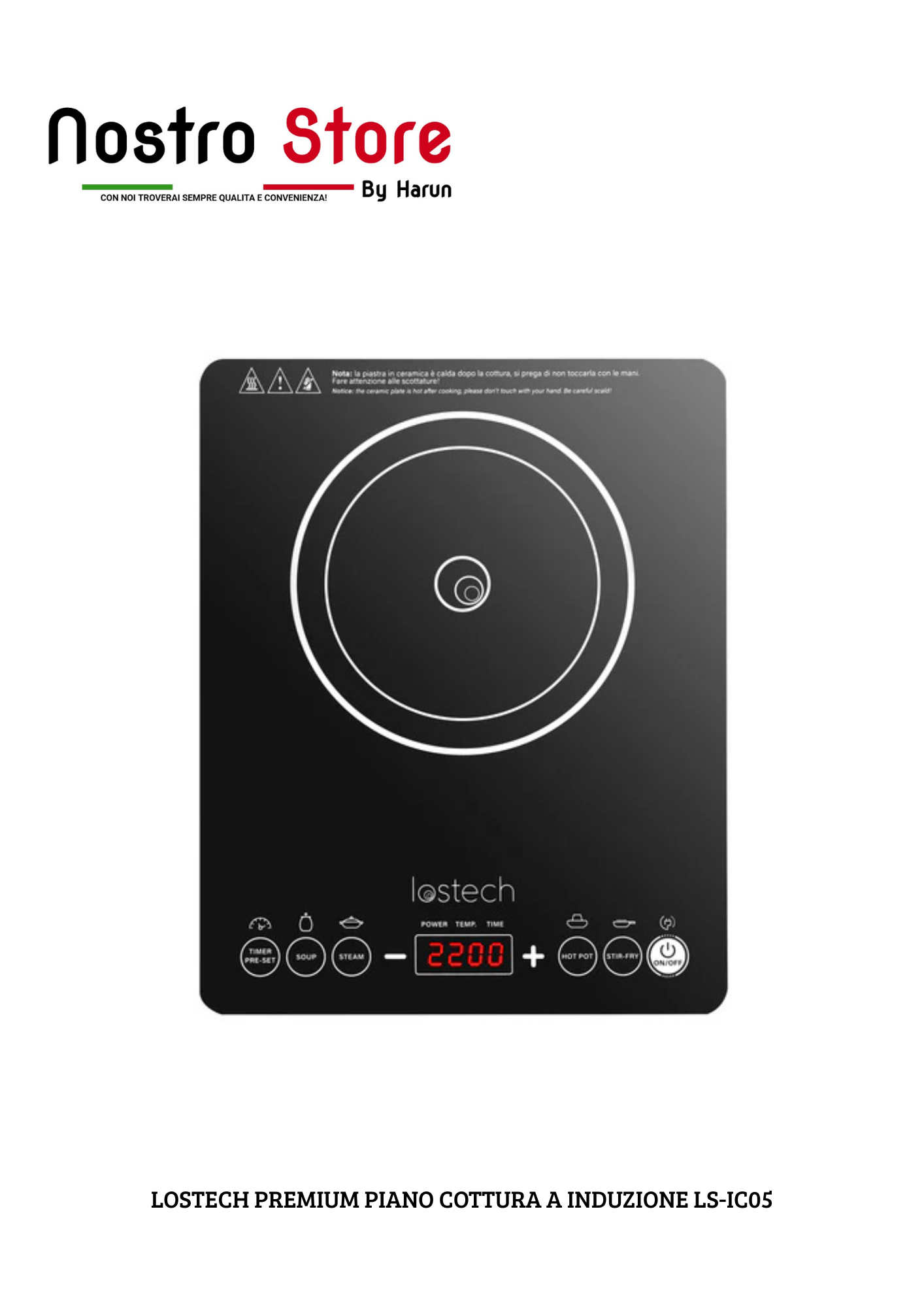 LOSTECH PREMIUM PIANO COTTURA A INDUZIONE LS-IC05