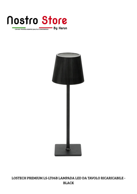 LOSTECH PREMIUM LS-LT06B LAMPADA LED DA TAVOLO RICARICABILE - BLACK