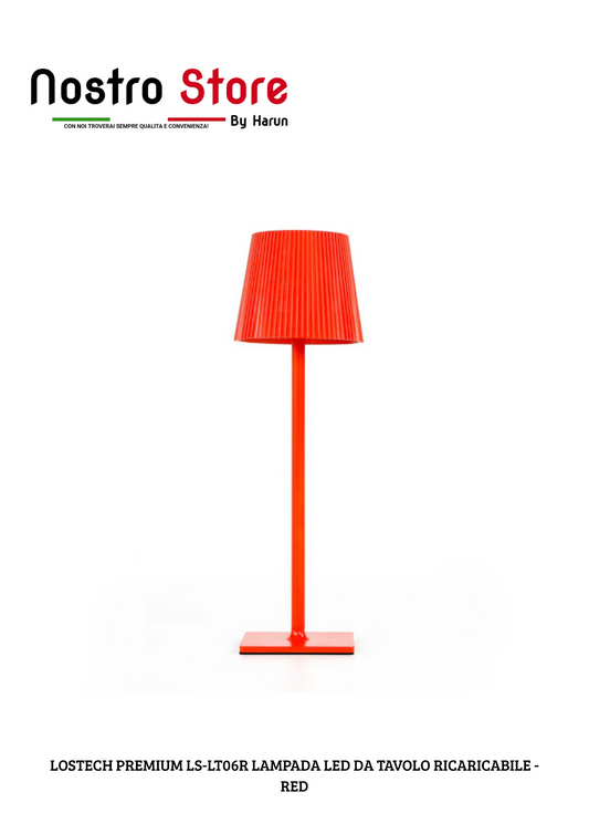 LOSTECH PREMIUM LS-LT06R LAMPADA LED DA TAVOLO RICARICABILE - RED