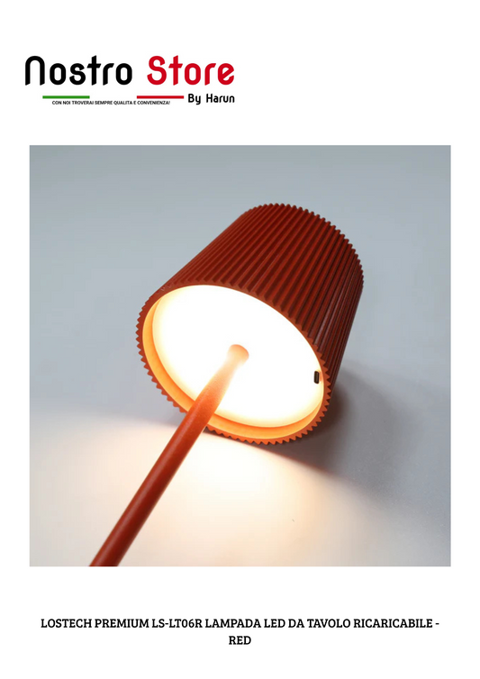 LOSTECH PREMIUM LS-LT06R LAMPADA LED DA TAVOLO RICARICABILE - RED