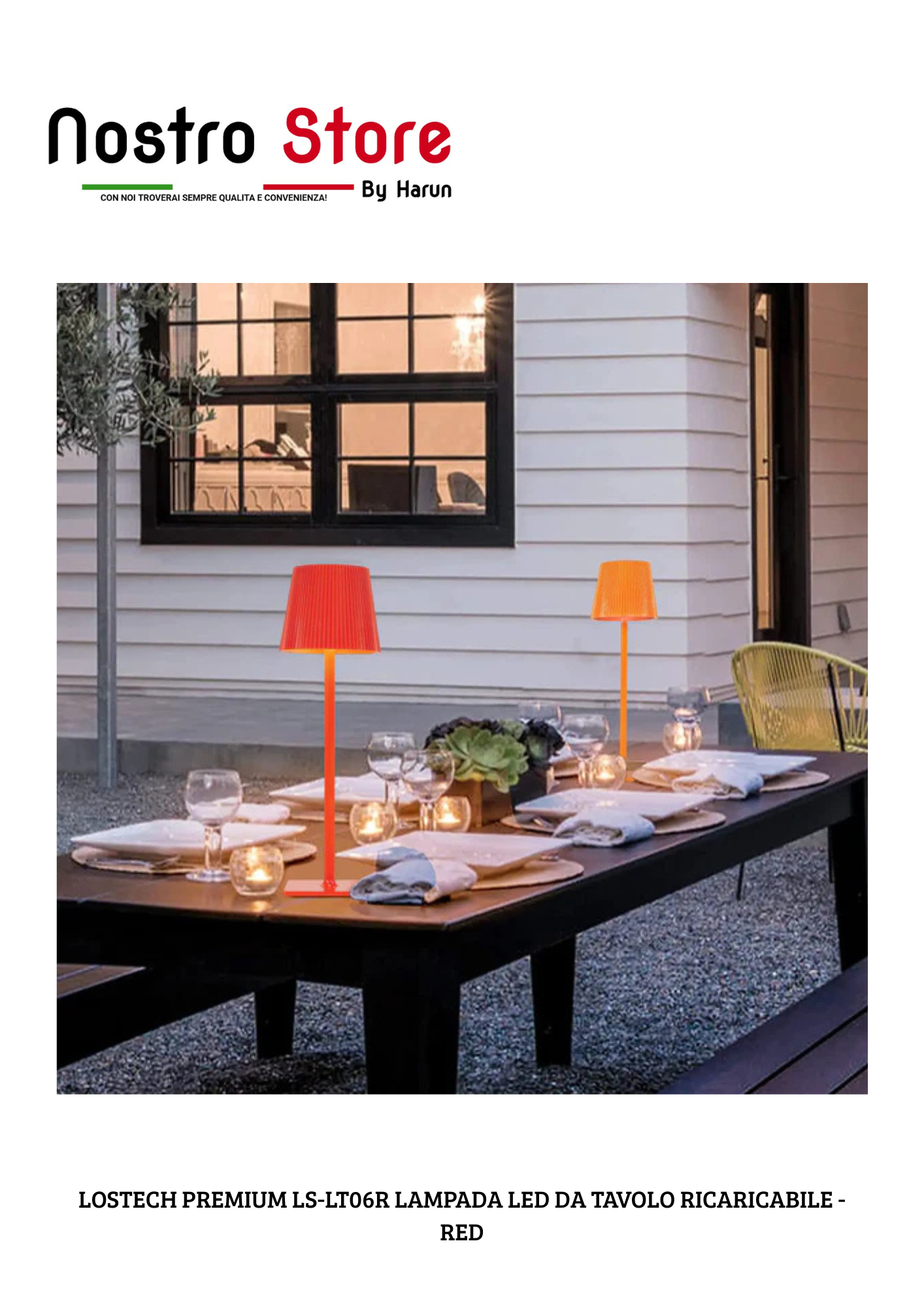 LOSTECH PREMIUM LS-LT06R LAMPADA LED DA TAVOLO RICARICABILE - RED