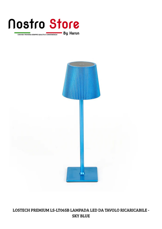 LOSTECH PREMIUM LS-LT06SB LAMPADA LED DA TAVOLO RICARICABILE - SKY BLUE