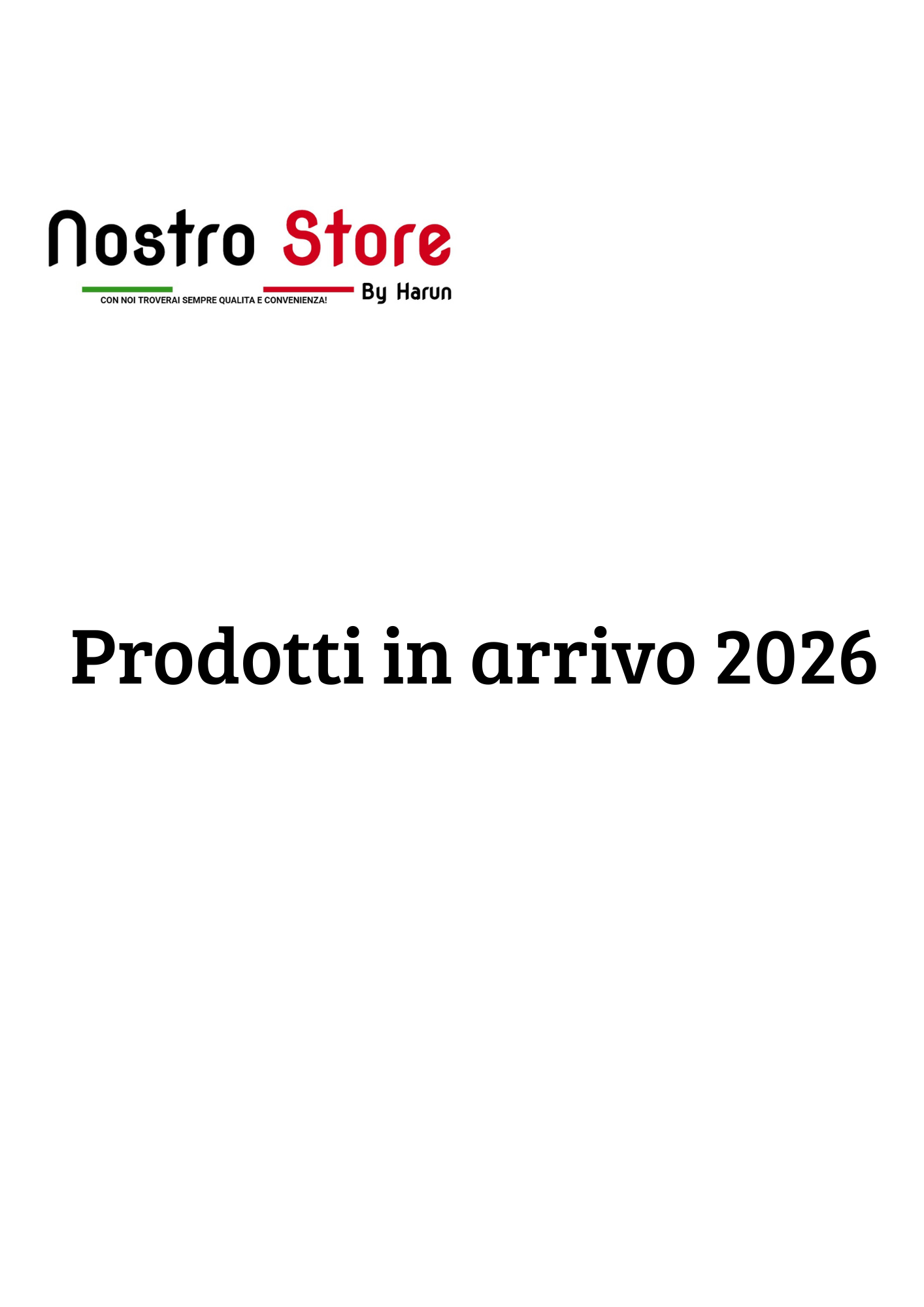 Prodotti in arrivo 2026