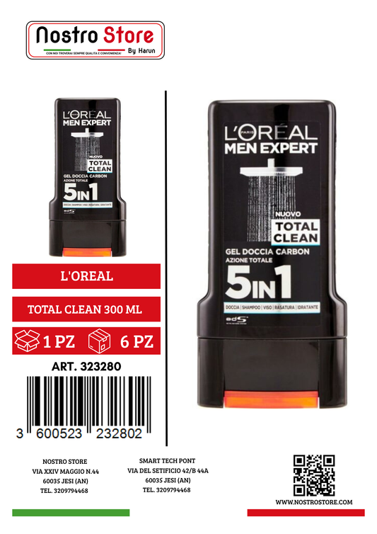 L'OREAL M.E.GEL DOCCIA TOTAL CLEAN 300 ML