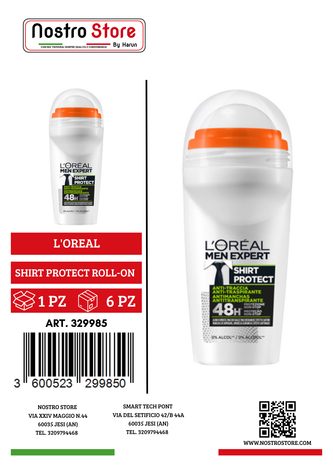 L'OREAL M.E.DEO ME SHIRT PROTECT ROLL-ON 50 ML