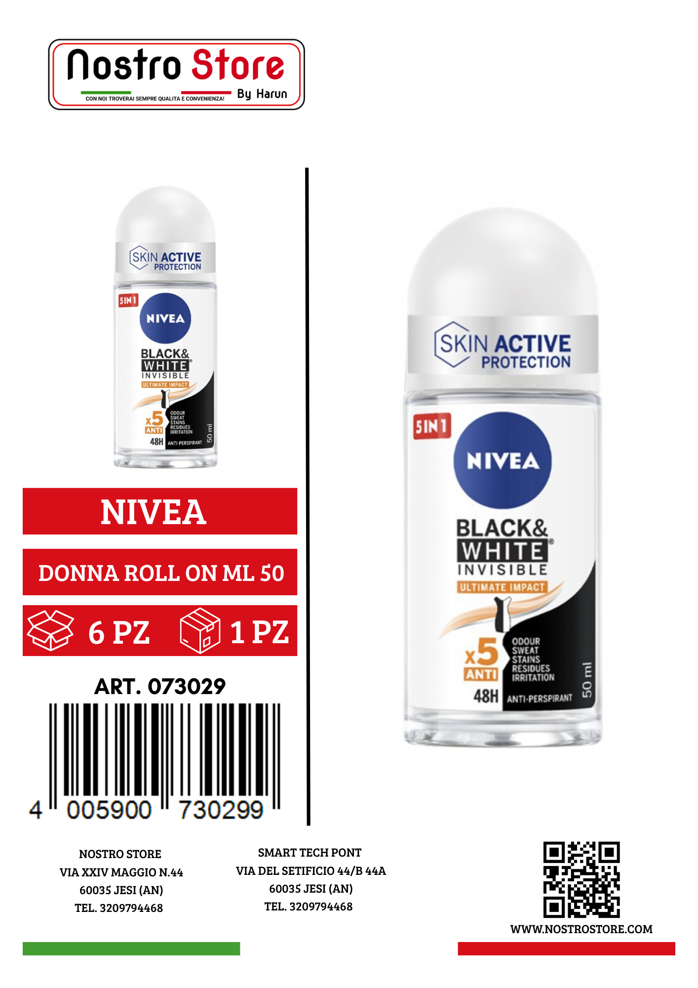 NIVEA DEO BLACK - WHITE ULTIMATE DONNA ROLL ON ML 50