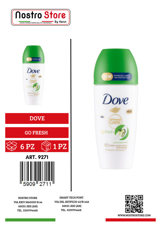DOVE DEOD.ADVANCED ROLL-ON GO FRESH CETRIOLO 50ML