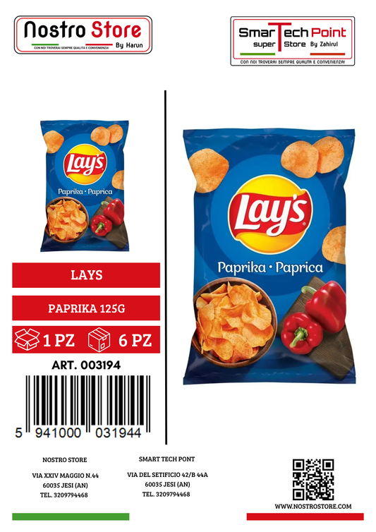 LAY'S CHIPS PAPRIKA 125G