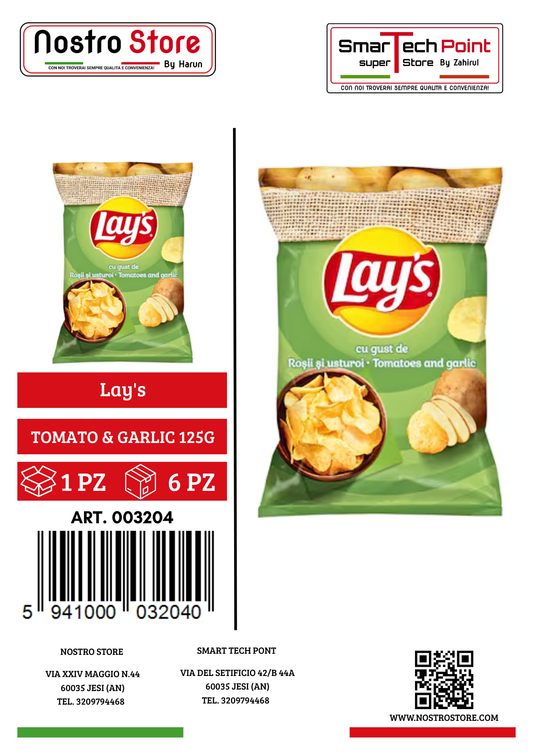 LAY`S CHIPS TOMATO & GARLIC 125G