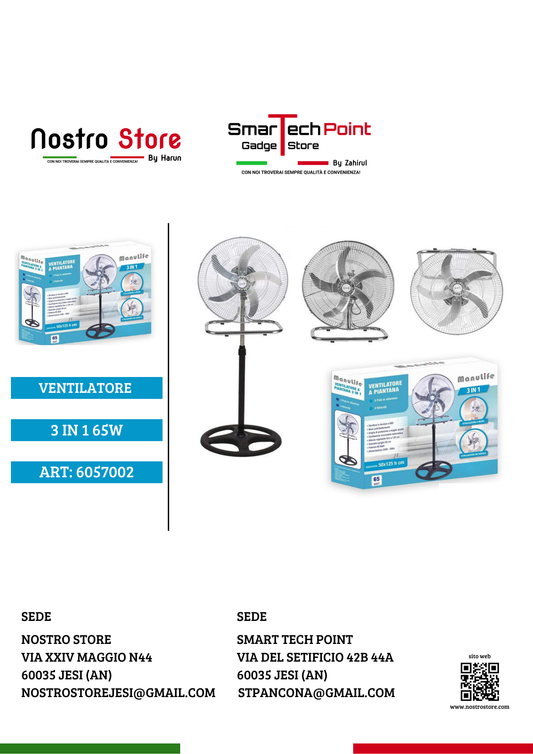 VENTILATORE 3 IN 1 65W