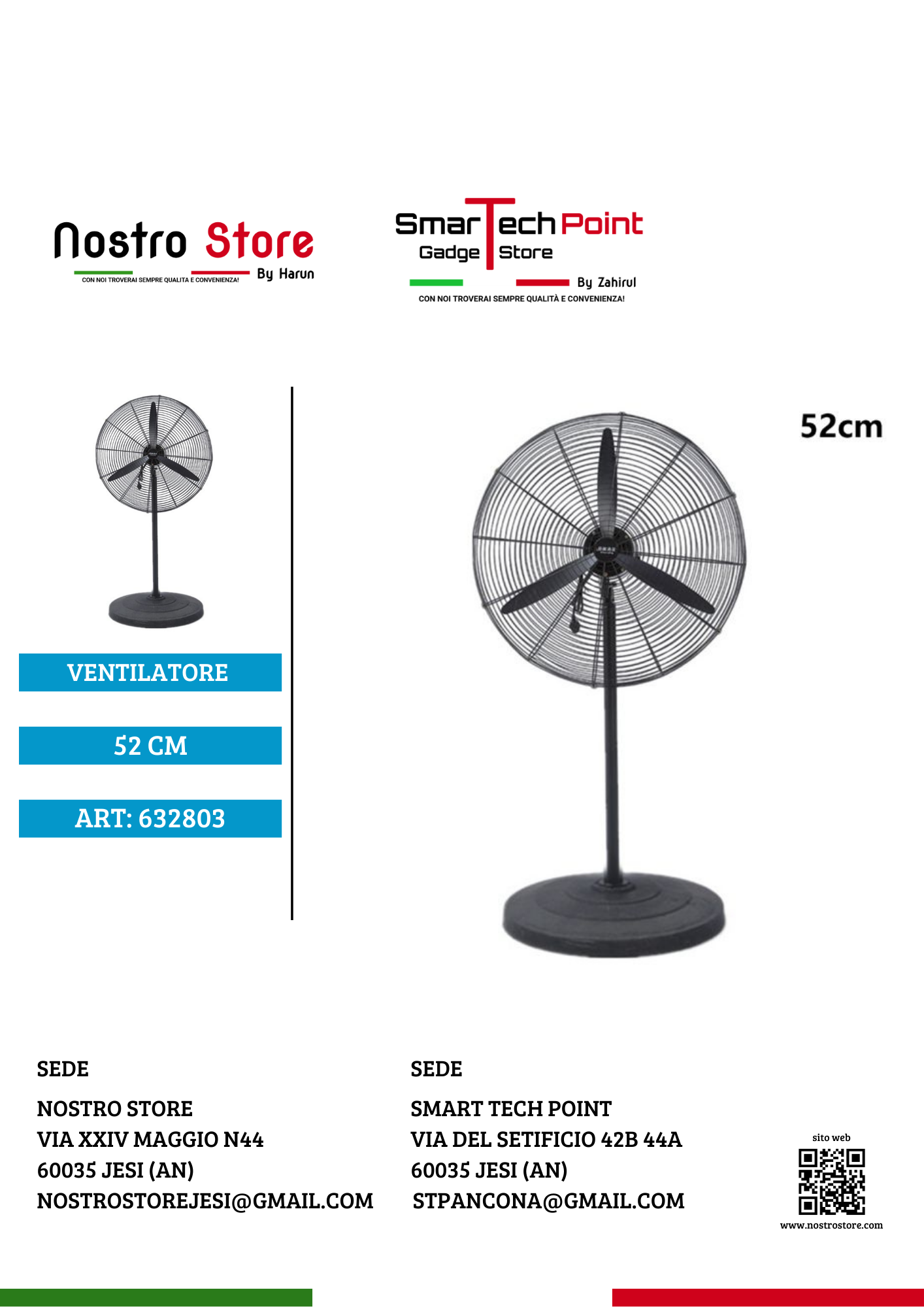 VENTILATORE A PIANTANA 52CM IN ALLUMINIO 3 PALE 135W