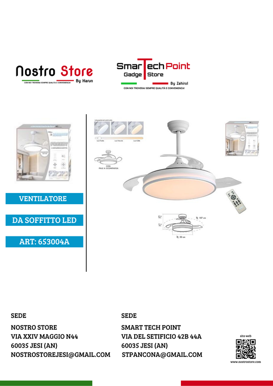 VENTILATORE DA SOFFITTO LED