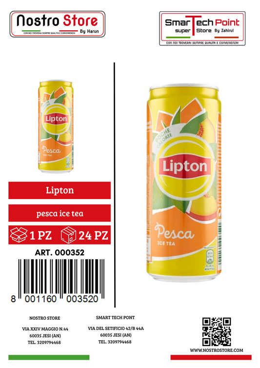 Lipton Ice Tea Can Sleek 330ml Peach
