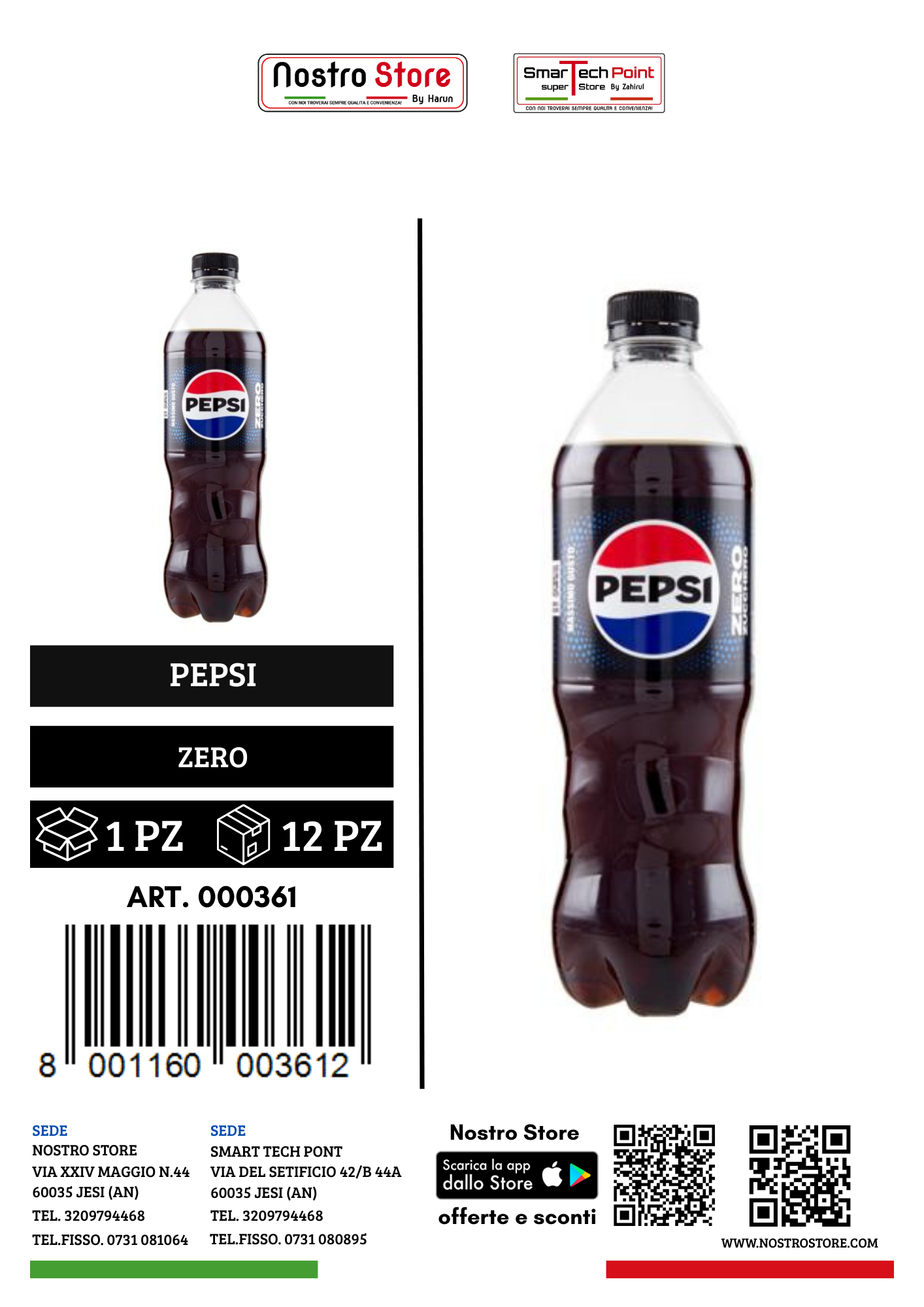 PEPSI ZERO 500 ML PET AXL IT