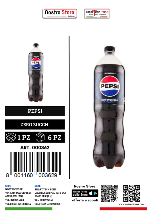 PEPSI ZERO 1500 ML PET AXL IT