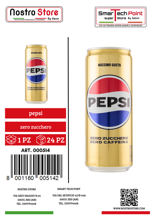 Pepsi Zero Zucchero Zero Caffeina 330 ml