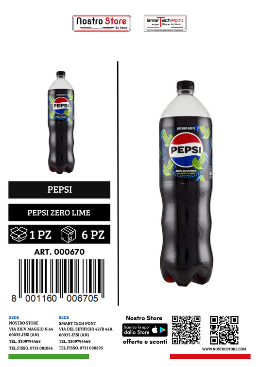 PEPSI ZERO LIME 1500 ML PET AXL IT