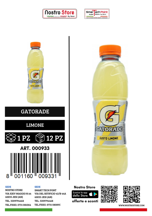 GATORADE LIMONE 500 ML FC 100%RPET IT