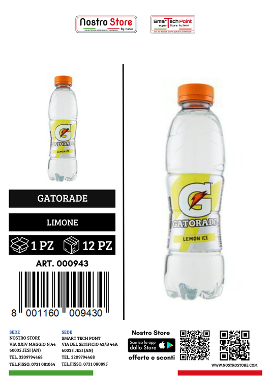 GATORADE LEMON ICE 500 ML FC 100% RPET
