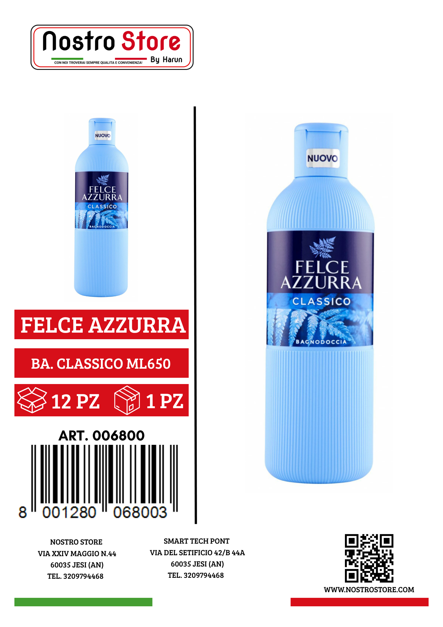 FELCE AZZURRA BAGNOSCHIUMA CLASSICO ML650