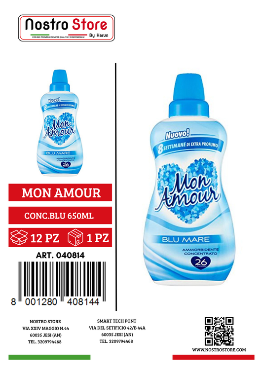 FELCE AZZURRA MON AMOUR AMMORBID.CONC.BLU 650ML 26LAV