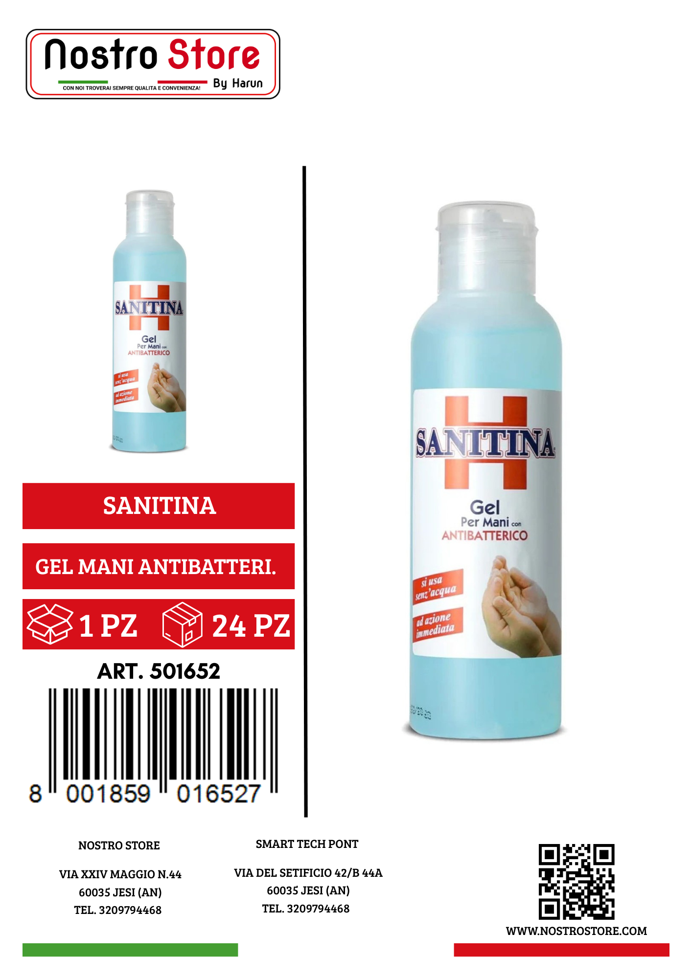 SANITINA GEL MANI ANTIBATTERICO 125ML ML 125