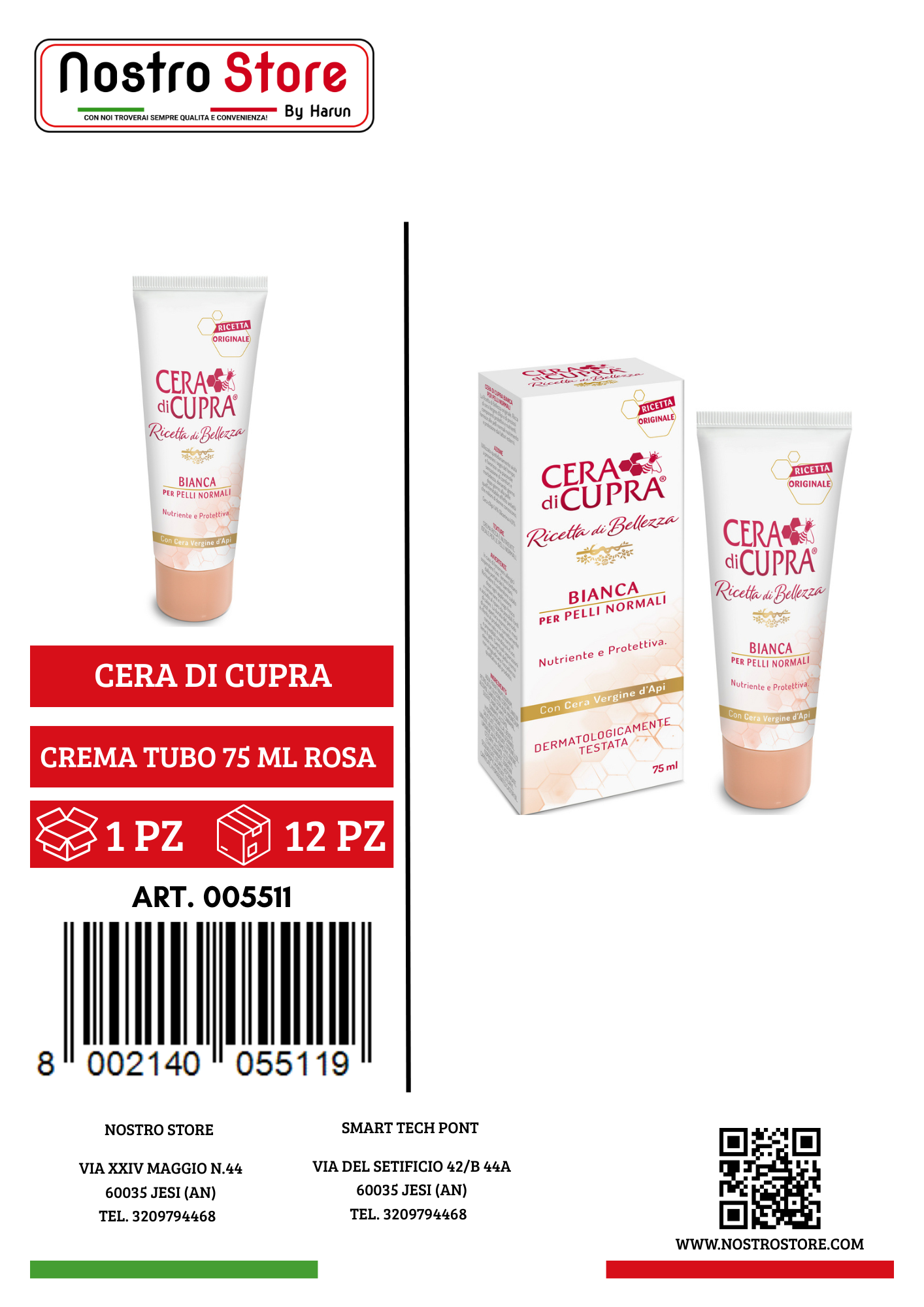 CERA DI CUPRA CREMA TUBO 75 ML BIANCA
