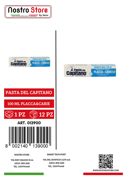 PASTA DEL CAPITANO DENT 100 ML PLACCA&CARIE