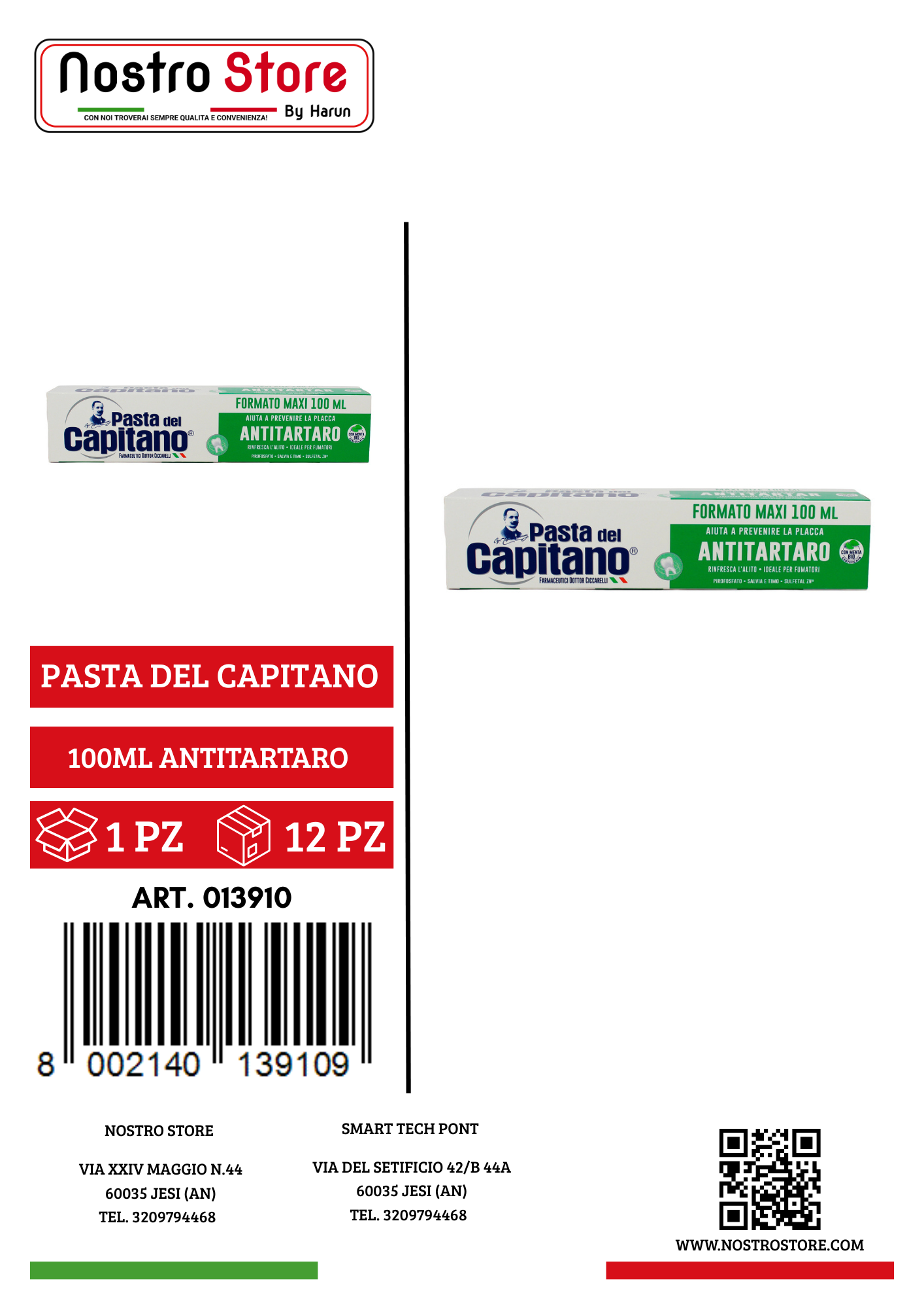 PASTA DEL CAPITANO DENT.100ML ANTITARTARO