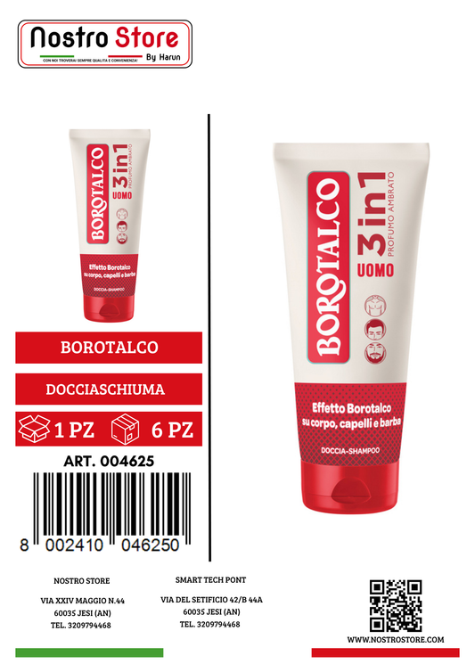 BOROTALCO DOCCIA UOMO 3IN1 AMBRATO 200ML