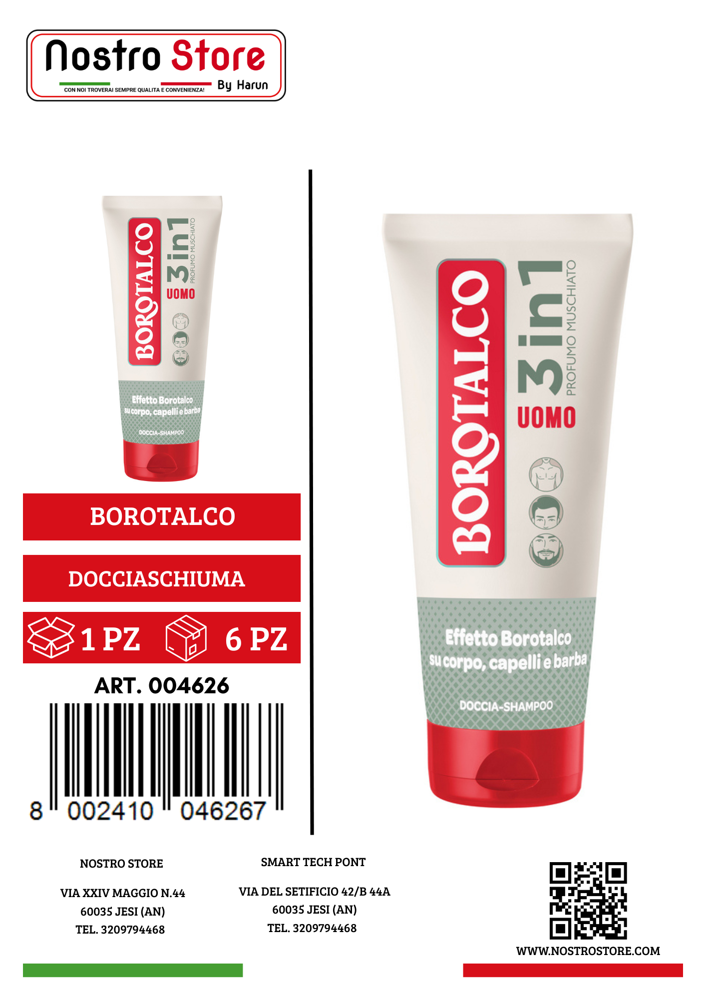 BOROTALCO DOCCIA UOMO 3IN1 MUSCHIATO 200ML