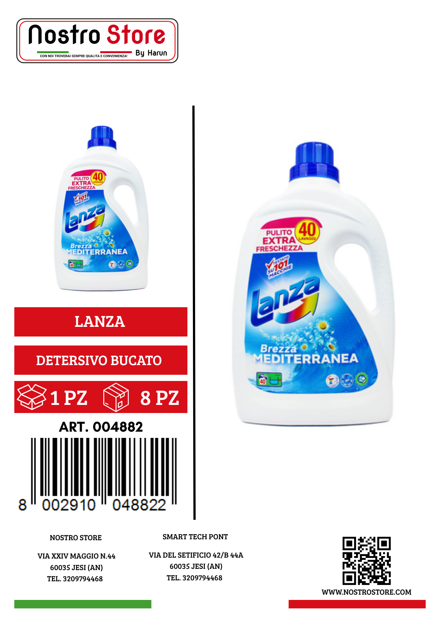 LANZA DETERSIVO BUCATO BREZZA MEDITERRANEA 40 LAV.