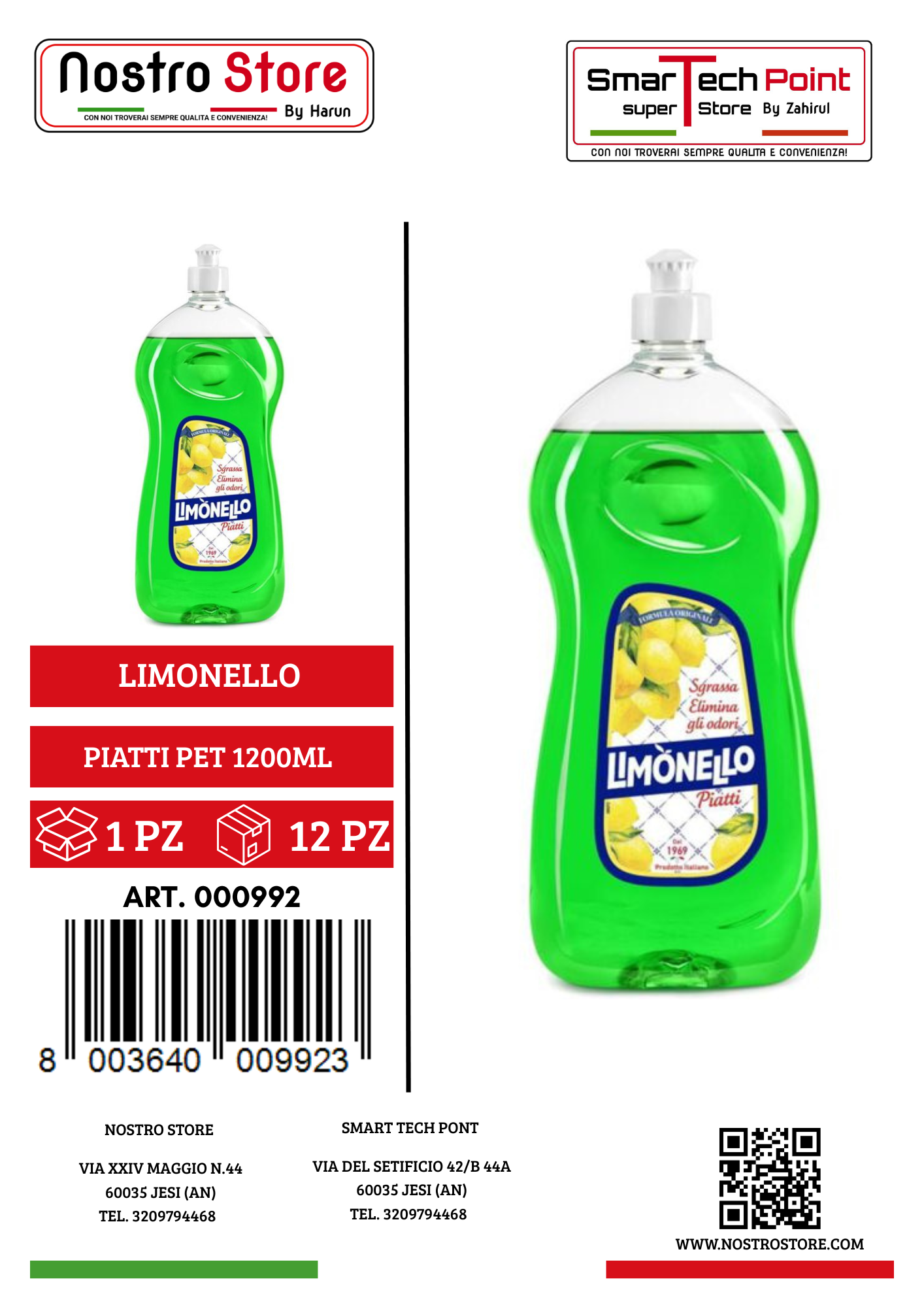 LIMONELLO DETERSIVO PIATTI PET 1200ML