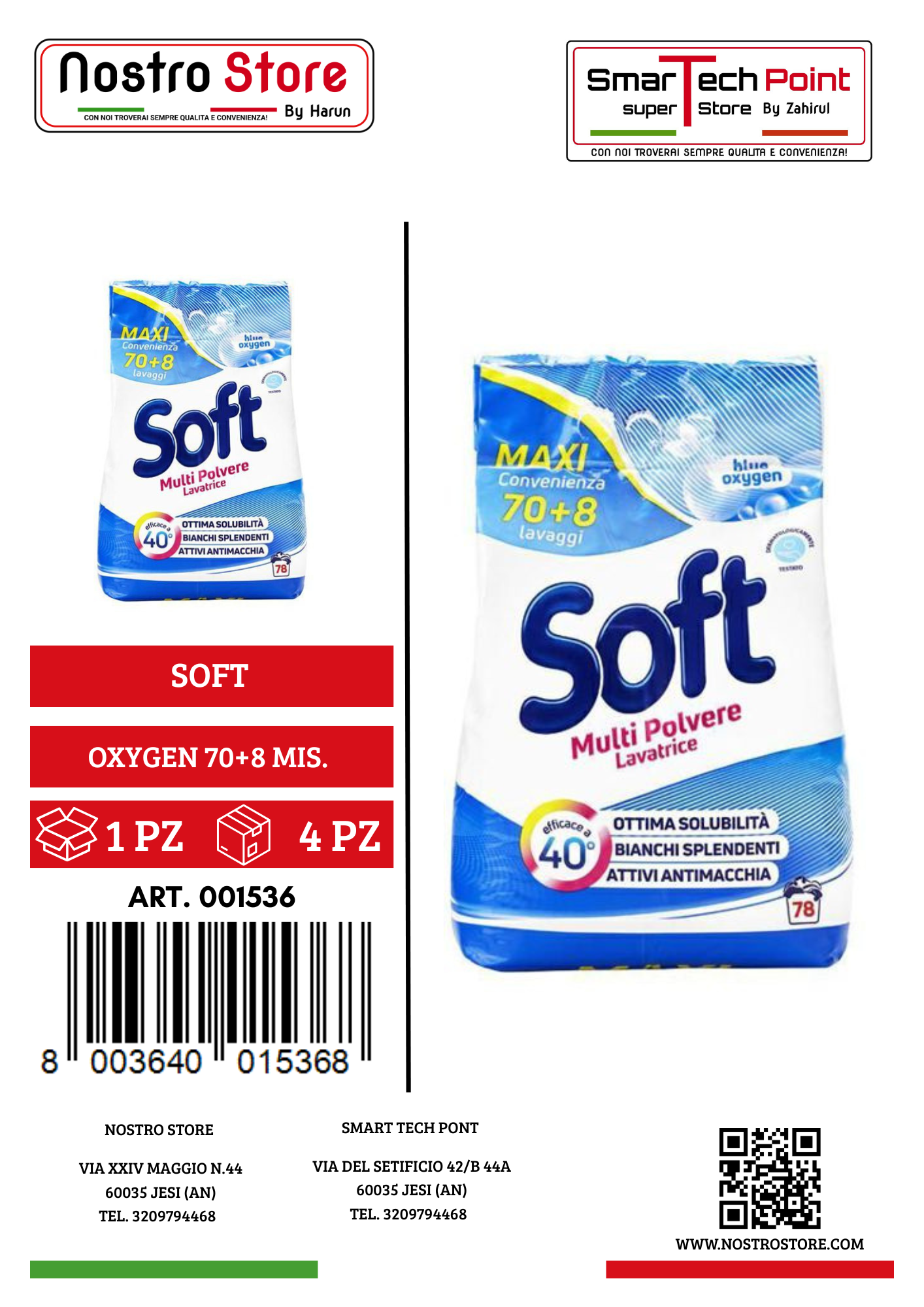SOFT LAVATRICE POLVERE BLUE OXYGEN 70+8 MIS.