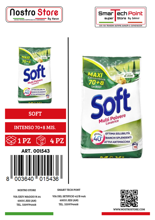 SOFT LAVATRICE POLVERE BIANCO INTENSO 70+8 MIS.