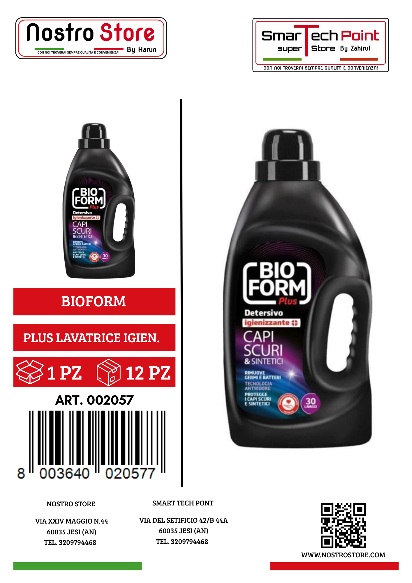 BIOFORM PLUS LAVATRICE IGIEN. CAPI SCURI & SINTETICI 36 LAV. 162