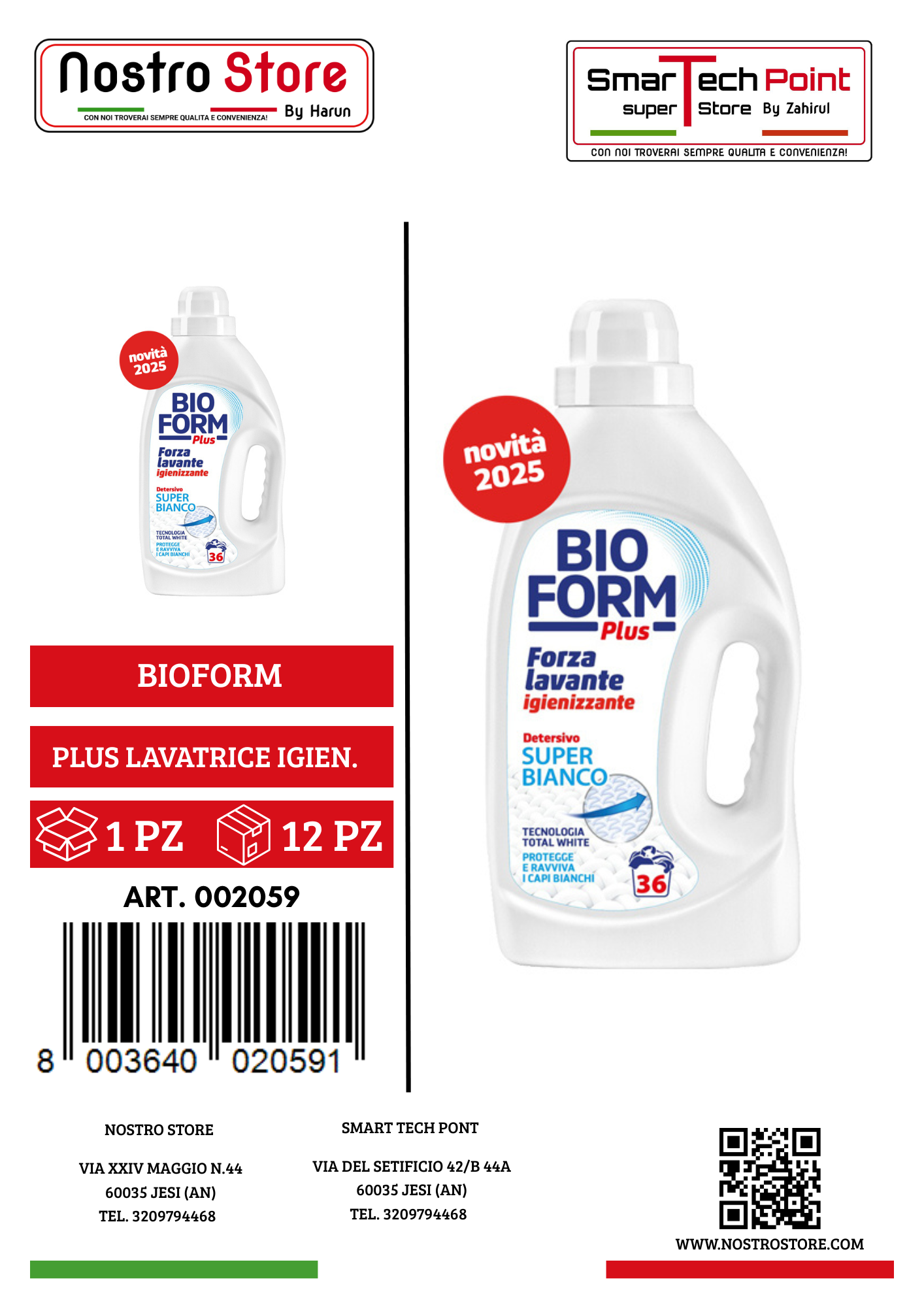 BIOFORM PLUS LAVATRICE IGIEN.SUPER BIANCO 36 LAV. 1625ML