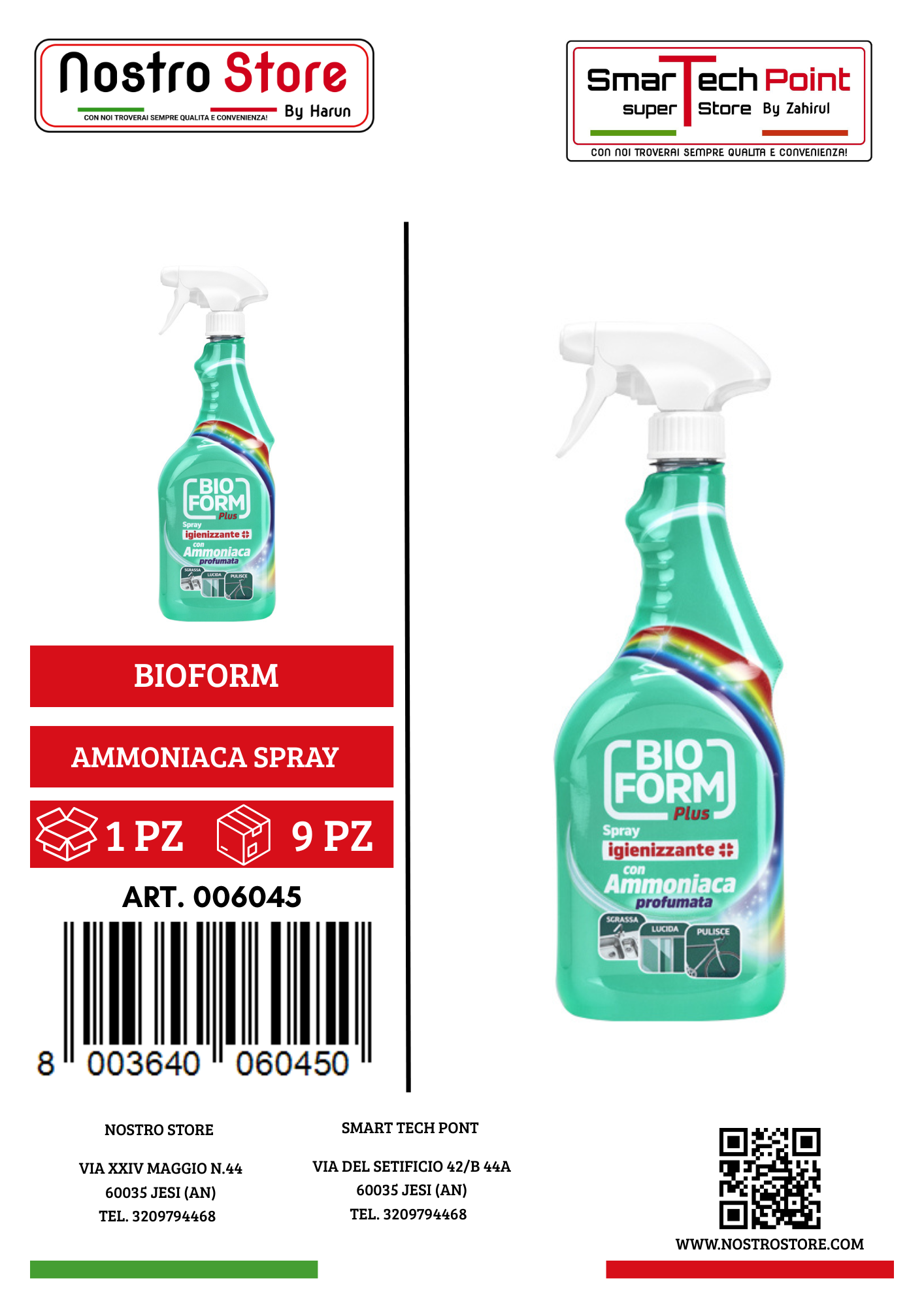 BIOFORM PLUS IGIENIZZANTE CON AMMONIACA SPRAY 750ML