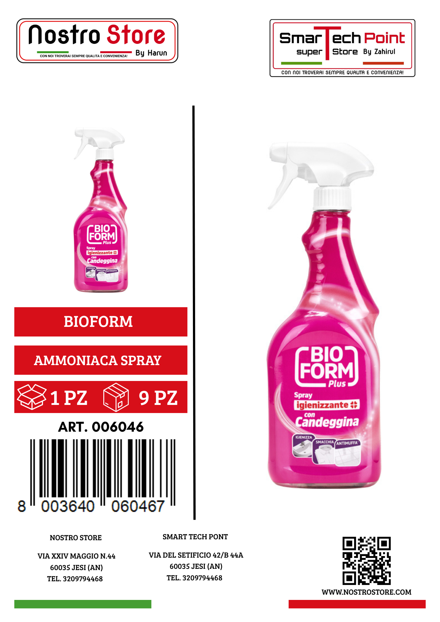 BIOFORM PLUS IGIENIZZANTE CON CANDEGGINA SPRAY 750ML