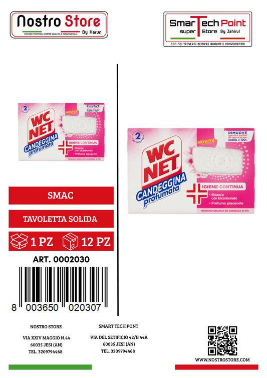 WC NET TAVOLETTA SOLIDA CANDEGGINA PROFUMATA 2PZ NEW