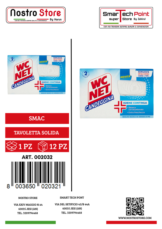 WC NET TAVOLETTA SOLIDA CANDEGGINA 2PZ NEW