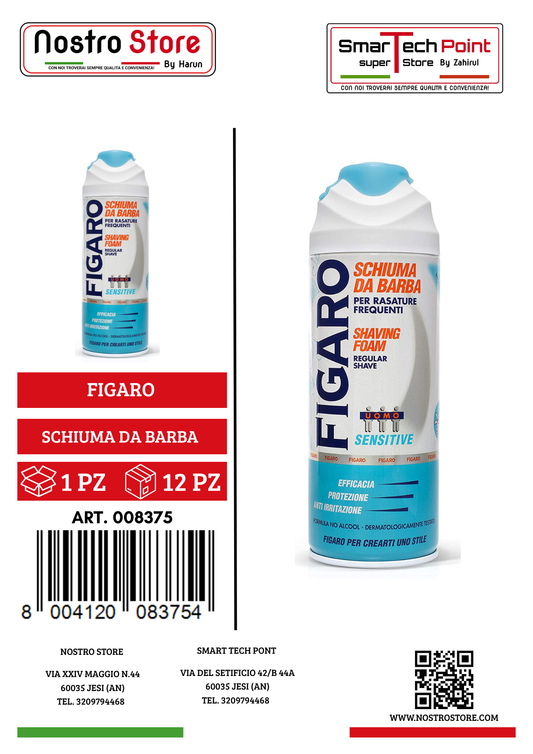FIGARO SCHIUMA DA BARBA SENSITIVE 400ML