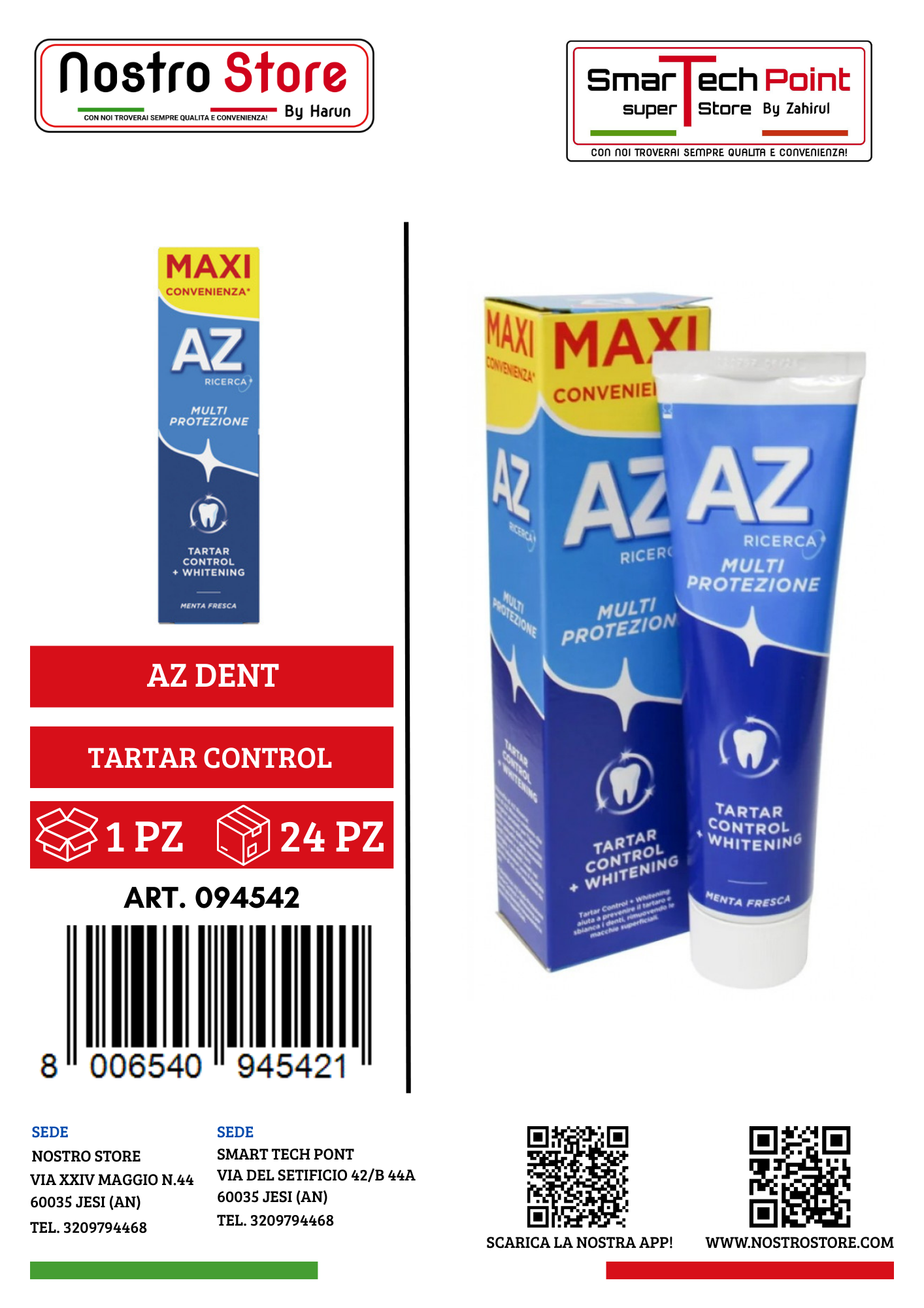 AZ DENT TARTAR CONTROL 75ML + 10 ML