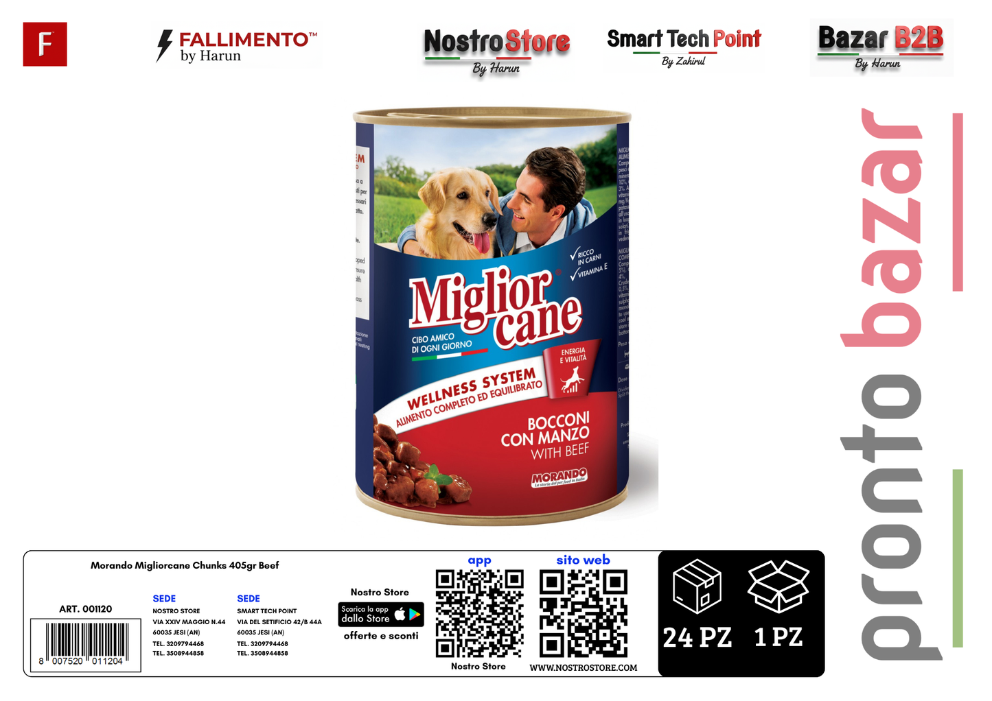 Morando Migliorcane Chunks 405gr Beef